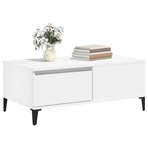 Stolić za kavu bijeli 90 x 50 x 36,5 cm od konstruiranog drva - Bijela 1 Cijena
