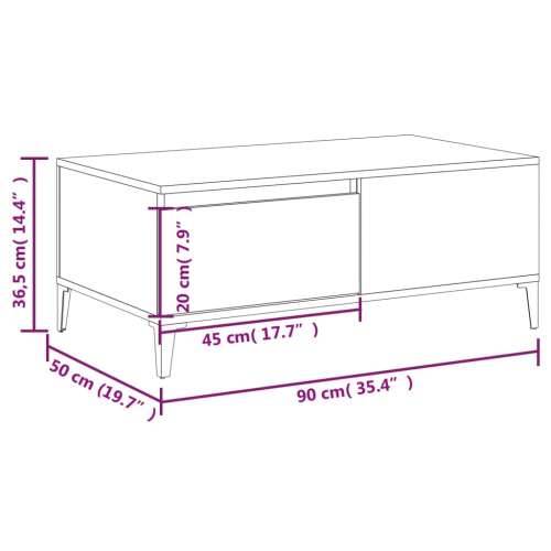 Stolić za kavu boja hrasta 90x50x36,5 cm konstruirano drvo - Dimljeni hrast 1 Cijena