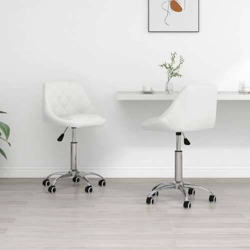 Okretne blagovaonske stolice od umjetne kože 2 kom bijele