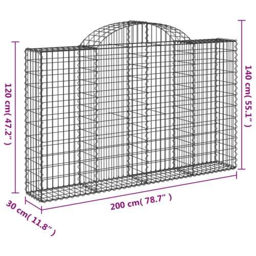 Lučne gabionske košare 11kom 200x30x120/140cm pocinčano željezo 200 x 30 x 120/140 cm 11 Cijena