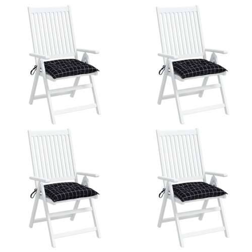 Jastuci za stolice 4 kom crni karirani 50x50x7 cm od tkanine Cijena