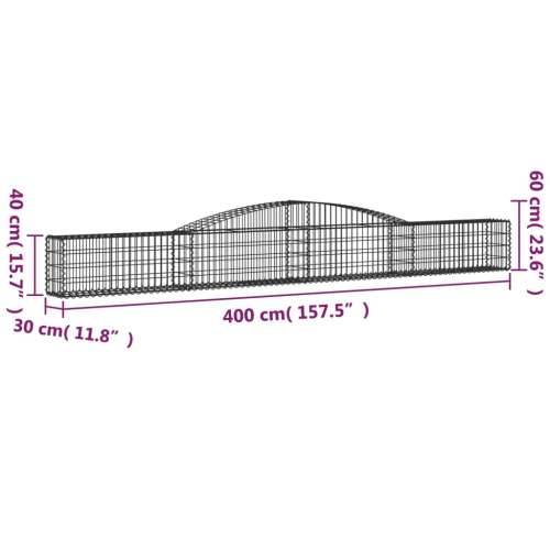 Gabion - Gabion ograde - Gabionska košara s lukom 400x30x40/60 cm pocinčano željezo - 400 x 30 x 40/60 cm 1 Cijena
