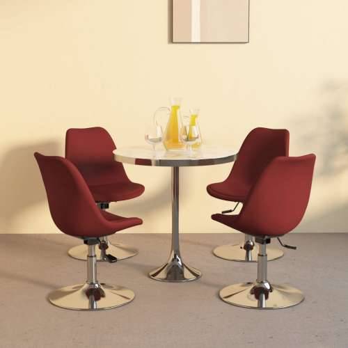 Okretne blagovaonske stolice od tkanine 4 kom crvena boja vina