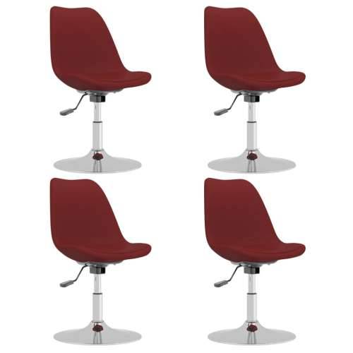 Okretne blagovaonske stolice od tkanine 4 kom crvena boja vina Cijena