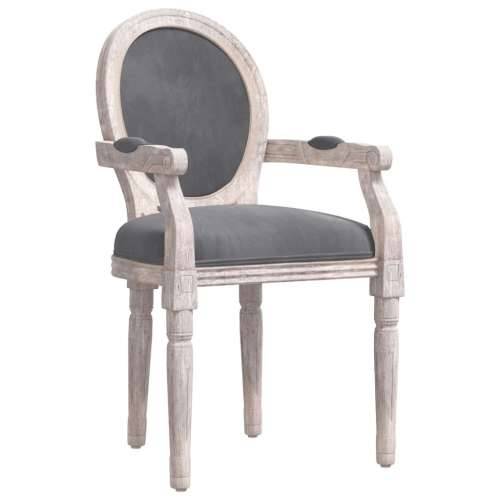 Blagovaonska stolica tamnosiva 54 x 56 x 96,5 cm baršunasta Cijena