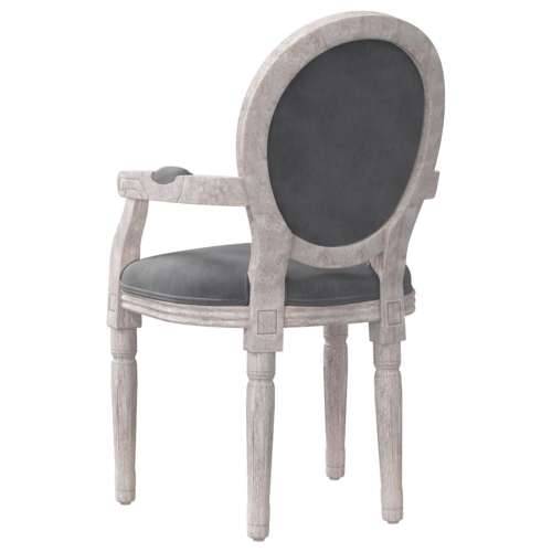 Blagovaonska stolica tamnosiva 54 x 56 x 96,5 cm baršunasta Cijena