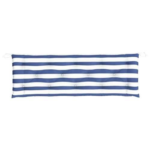 Jastuk za vrtnu klupu plavo-bijeli prugasti 150x50x7 cm tkanina Cijena