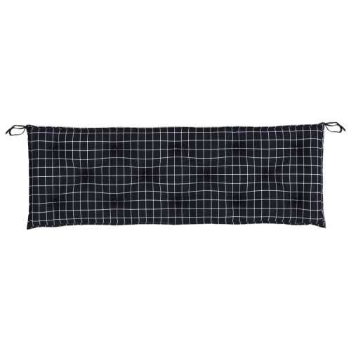Jastuk za vrtnu klupu crni karirani 150x50x7 cm tkanina Oxford Cijena