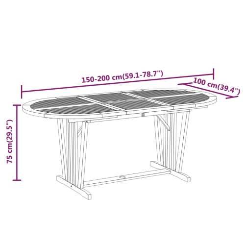 Vrtni stol 200 x 100 x 75 cm od masivnog drva eukaliptusa Cijena