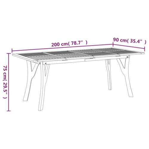 Vrtni stol 200 x 90 x 75 cm od masivnog bagremovog drva - 200 x 90 x 75 cm 1 Pravokutno Cijena