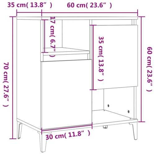 Komoda bijela 60 x 35 x 70 cm od konstruiranog drva - Bijela 1 Cijena