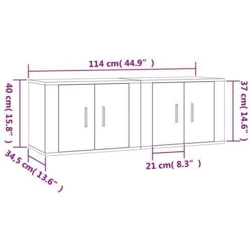 Zidni TV ormarići 2 kom boja smeđeg hrasta 57 x 34,5 x 40 cm - Smeđi hrast 2 57 cm Cijena