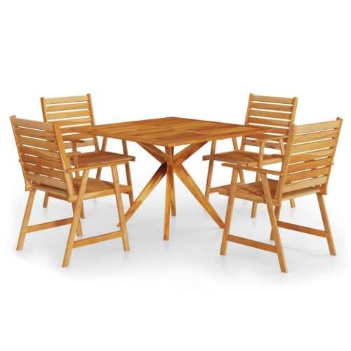 Vrtna garnitura - 5-dijelni vrtni blagovaonski set od masivnog bagremovog drva - Dužina stola 110 cm 4 Cijena