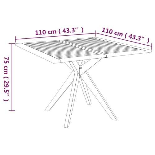 Vrtna garnitura - 5-dijelni vrtni blagovaonski set od masivnog bagremovog drva - Dužina stola 110 cm 4 Cijena