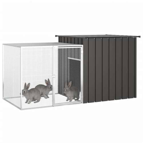 Kavez za zečeve antracit 200 x 91 x 100 cm od pocinčanog čelika Cijena