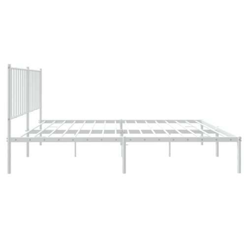 Metalni okvir za krevet s uzglavljem bijeli 140 x 200 cm Cijena