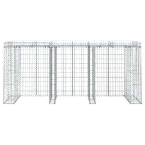 Gabionski zid za kantu za smeće 270x91x120 cm pocinčano željezo - 3 kante 1 Cijena