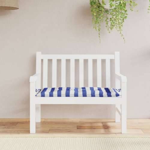 Jastuk za vrtnu klupu plavo-bijeli prugasti 100x50x7 cm tkanina