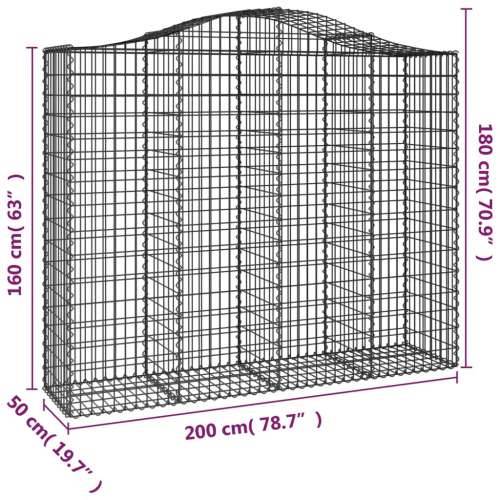 Gabion - Gabion ograde - Gabionska košara s lukom 200x50x160/180 cm pocinčano željezo - 200 x 50 x 160/180 cm 1 Cijena