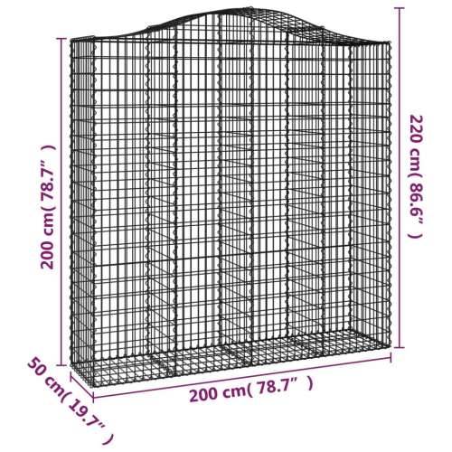 Gabion - Gabion ograde - Gabionska košara s lukom 200x50x200/220 cm pocinčano željezo - 200 x 50 x 200/220 cm 1 Cijena