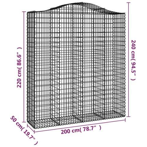 Gabion - Gabion ograde - Gabionska košara s lukom 200x50x220/240 cm pocinčano željezo - 200 x 50 x 220/240 cm 1 Cijena