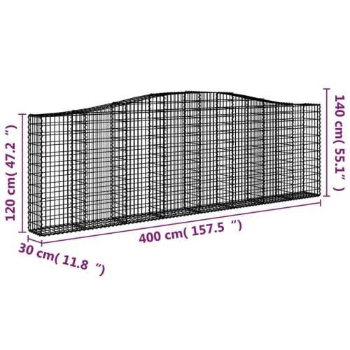 Gabionska košara s lukom 400x30x120/140 cm pocinčano željezo Cijena