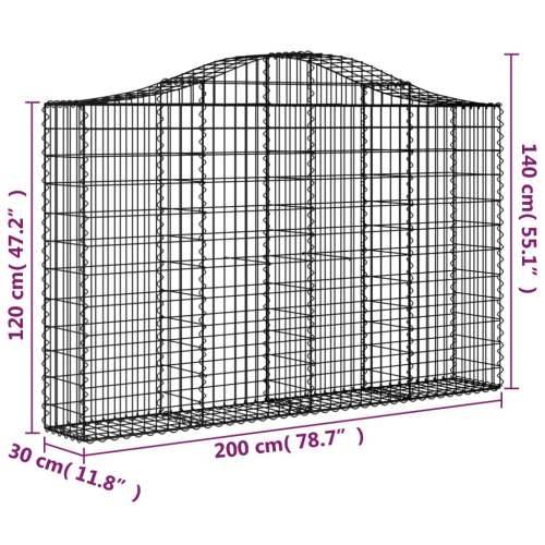 Gabion - Gabion ograde - Gabionska košara s lukom 200x30x120/140 cm pocinčano željezo - 200 x 30 x 120/140 cm 1 Cijena