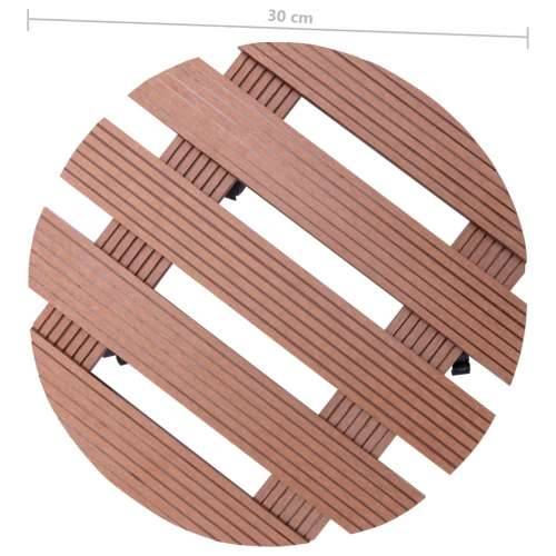 Kolica za biljke 4 kom smeđa Ø 30 x 7,5 cm WPC - Smeđa 4 Okruglo Cijena