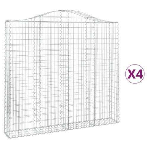 Lučne gabionske košare 4 kom 200x30x180/200cm pocinčano željezo 200 x 30 x 180/200 cm 4 Cijena