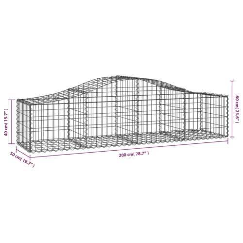 Lučne gabionske košare 2 kom 200x50x40/60 cm pocinčano željezo 200 x 50 x 40/60 cm 2 Cijena