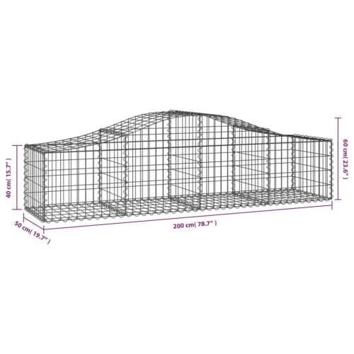Lučne gabionske košare 3 kom 200x50x40/60 cm pocinčano željezo - 200 x 50 x 40/60 cm 3 Cijena