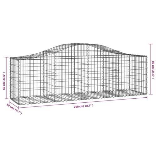 Lučne gabionske košare 3 kom 200x50x60/80 cm pocinčano željezo - 200 x 50 x 60/80 cm 3 Cijena