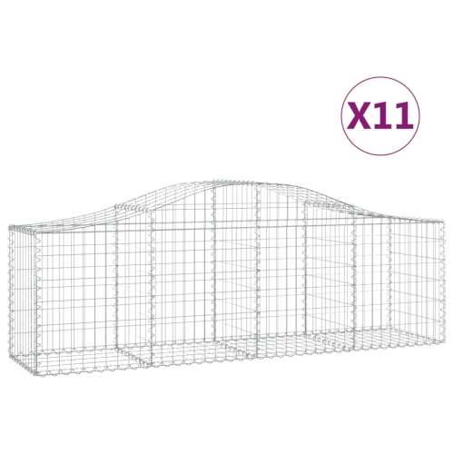 Lučne gabionske košare 11 kom 200x50x60/80 cm pocinčano željezo - 200 x 50 x 60/80 cm 11 Cijena