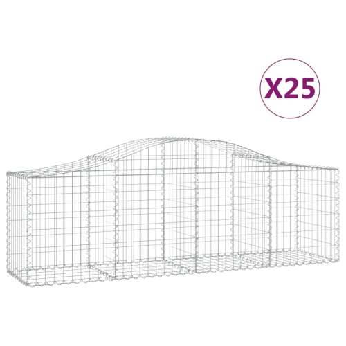 Lučne gabionske košare 25 kom 200x50x60/80 cm pocinčano željezo - 200 x 50 x 60/80 cm 25 Cijena