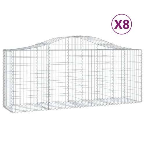 Lučne gabionske košare 8 kom 200x50x80/100 cm pocinčano željezo - 200 x 50 x 80/100 cm 8 Cijena