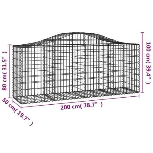 Lučne gabionske košare 20 kom 200x50x80/100cm pocinčano željezo - 200 x 50 x 80/100 cm 20 Cijena