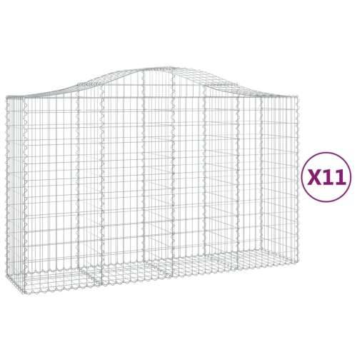 Lučne gabionske košare 11kom 200x50x120/140cm pocinčano željezo - 200 x 50 x 120/140 cm 11 Cijena