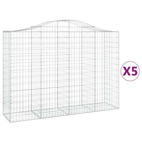Lučne gabionske košare 5 kom 200x50x140/160cm pocinčano željezo - 200 x 50 x 140/160 cm 5 Cijena