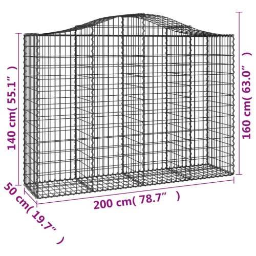 Lučne gabionske košare 5 kom 200x50x140/160cm pocinčano željezo - 200 x 50 x 140/160 cm 5 Cijena