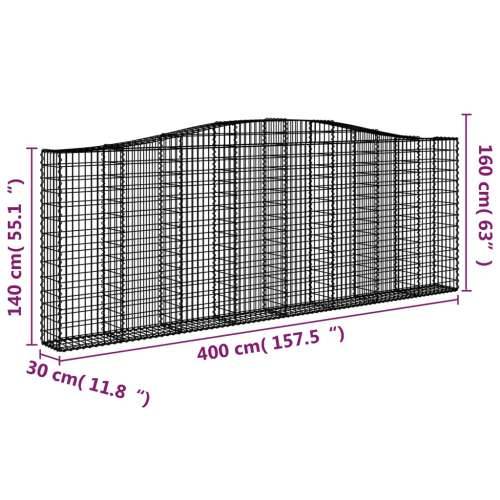 Lučne gabionske košare 2 kom 400x30x140/160cm pocinčano željezo Cijena