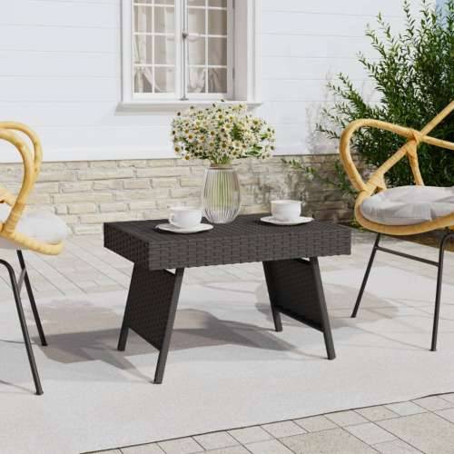 Sklopivi bočni stolić crni 60 x 40 x 38 cm od poliratana - Crna 1 Cijena