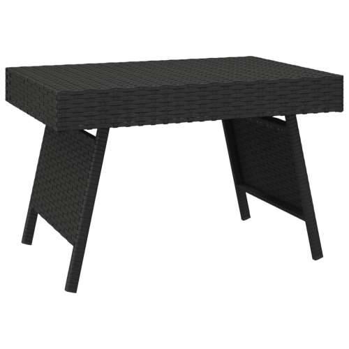 Sklopivi bočni stolić crni 60 x 40 x 38 cm od poliratana - Crna 1 Cijena