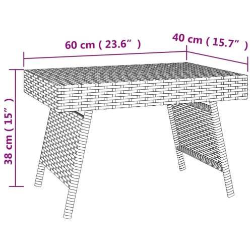 Sklopivi bočni stolić crni 60 x 40 x 38 cm od poliratana - Crna 1 Cijena