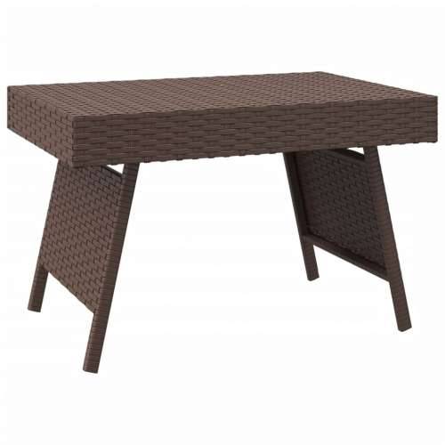 Sklopivi bočni stolić smeđi 60 x 40 x 38 cm od poliratana - Smeđa 1 Cijena