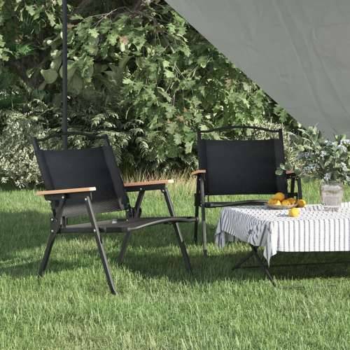 Stolice za kampiranje 2 kom crne 54x43x59 cm od tkanine Oxford - Crna 54 x 43 x 59 cm 2 Cijena
