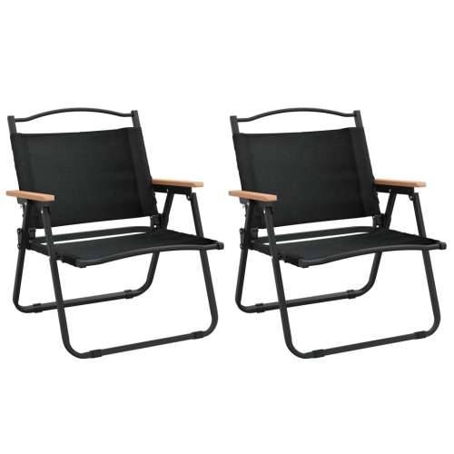 Stolice za kampiranje 2 kom crne 54x43x59 cm od tkanine Oxford - Crna 54 x 43 x 59 cm 2 Cijena
