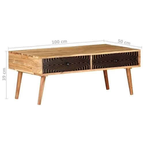Stolić za kavu 100 x 50 x 39 cm od masivnog drva bagrema Cijena