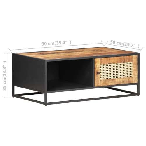 Stolić za kavu 90x50x35 cm grubo drvo manga i prirodna trska Cijena