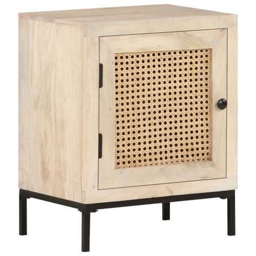 Noćni ormarić 40x30x50 cm masivno drvo manga i prirodna trska Cijena