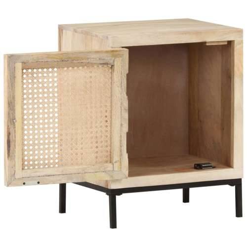 Noćni ormarić 40x30x50 cm masivno drvo manga i prirodna trska Cijena